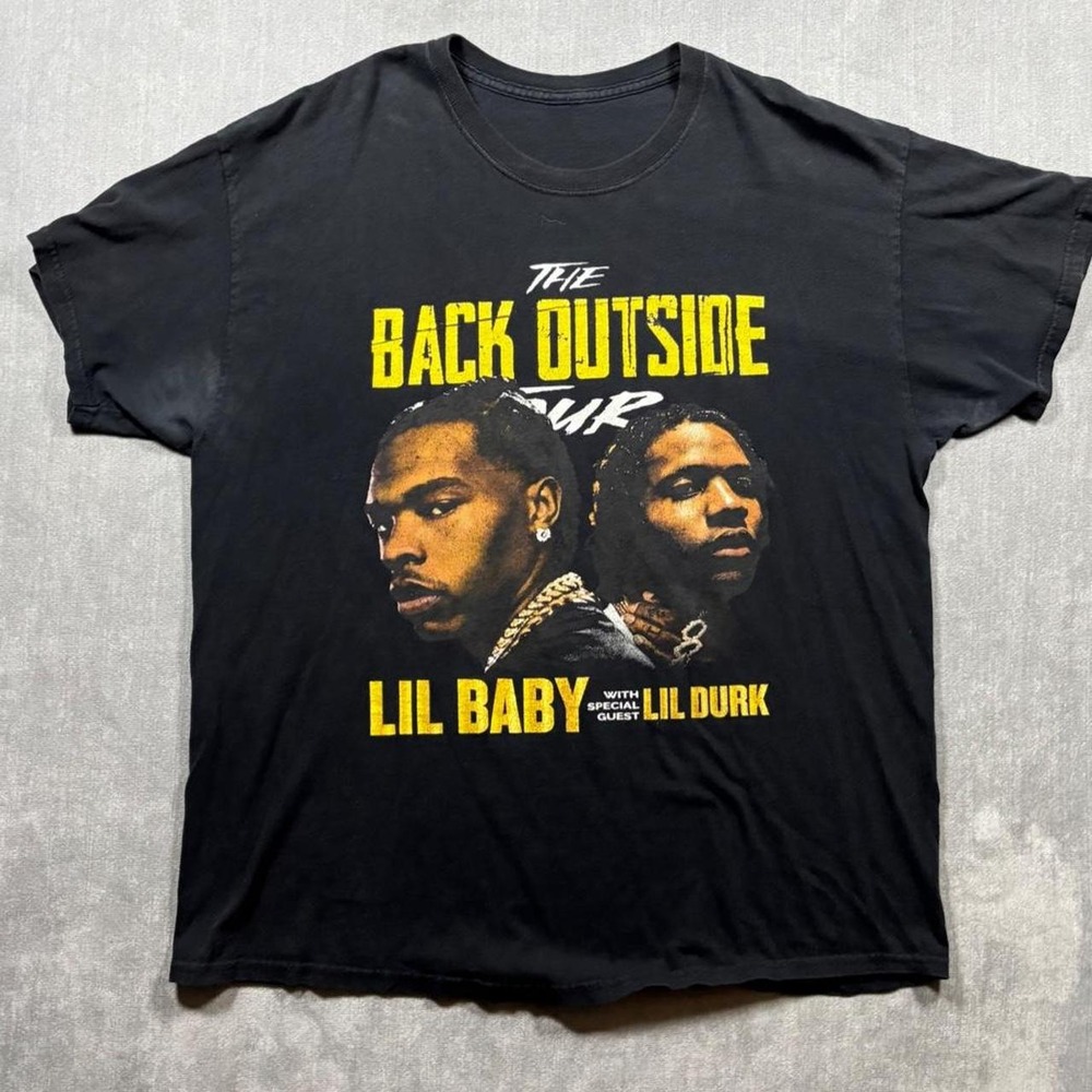 Lil Baby The Back Outside Tour black cotton t-shirt